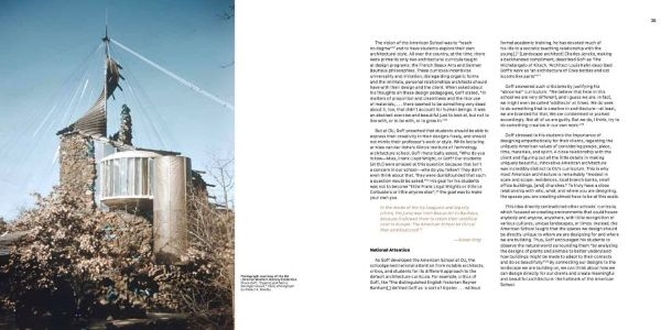 A spread from Adaptive Practice showing Bruce Goff's Bavinger House alongside blocks of text.