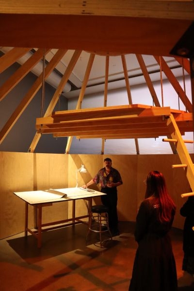 A recreation of Mickey Muennig's studio.