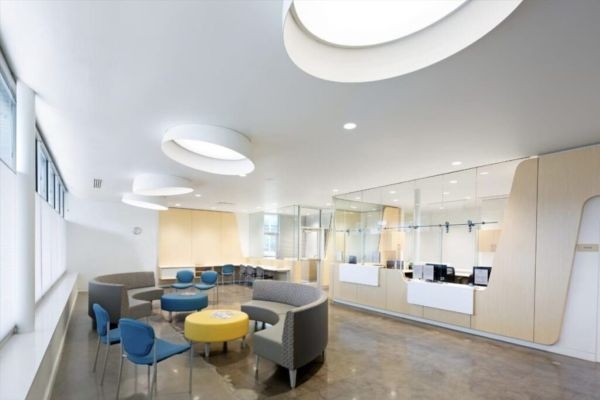 A waiting room in the O K C renovation by Deborah Richards.