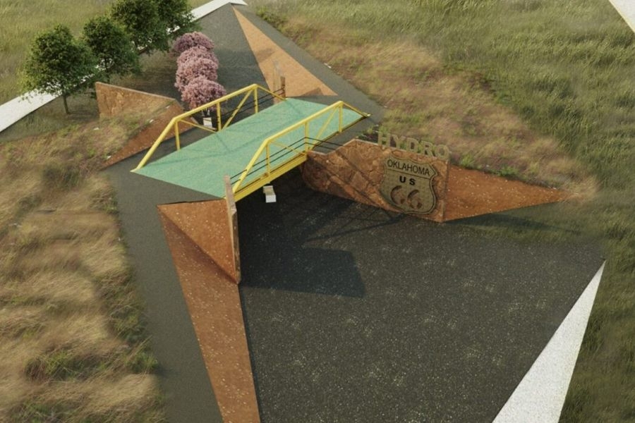 A model of Ocra-Projects' Route 66 bridge monument.