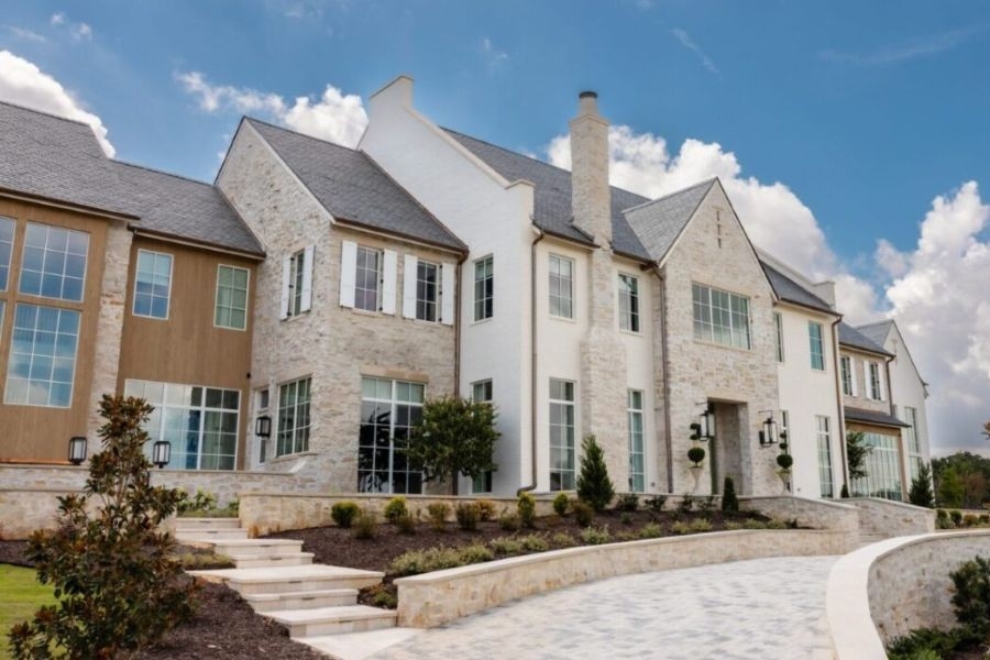 Exterior of house in Westlake, Texas designed by Ali Ames.