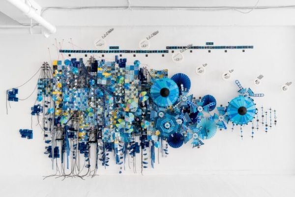 A sculpture by Nathalie Miebach.