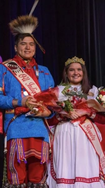 Cole Burris and Leandra LeForce, Mr. and Miss Indigenous O U 2025.