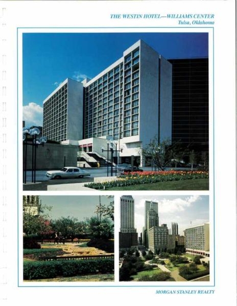 The cover of a report by Morgan-Stanley Realty showing the Westin Hotel in Tulsa's Williams Center.