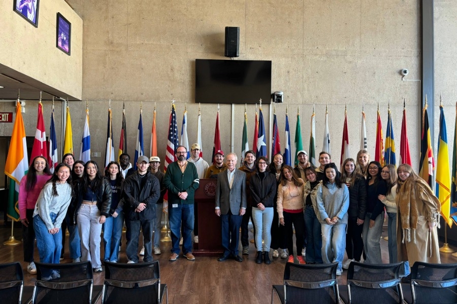O U Architecture students visiting Dallas City Hall. 