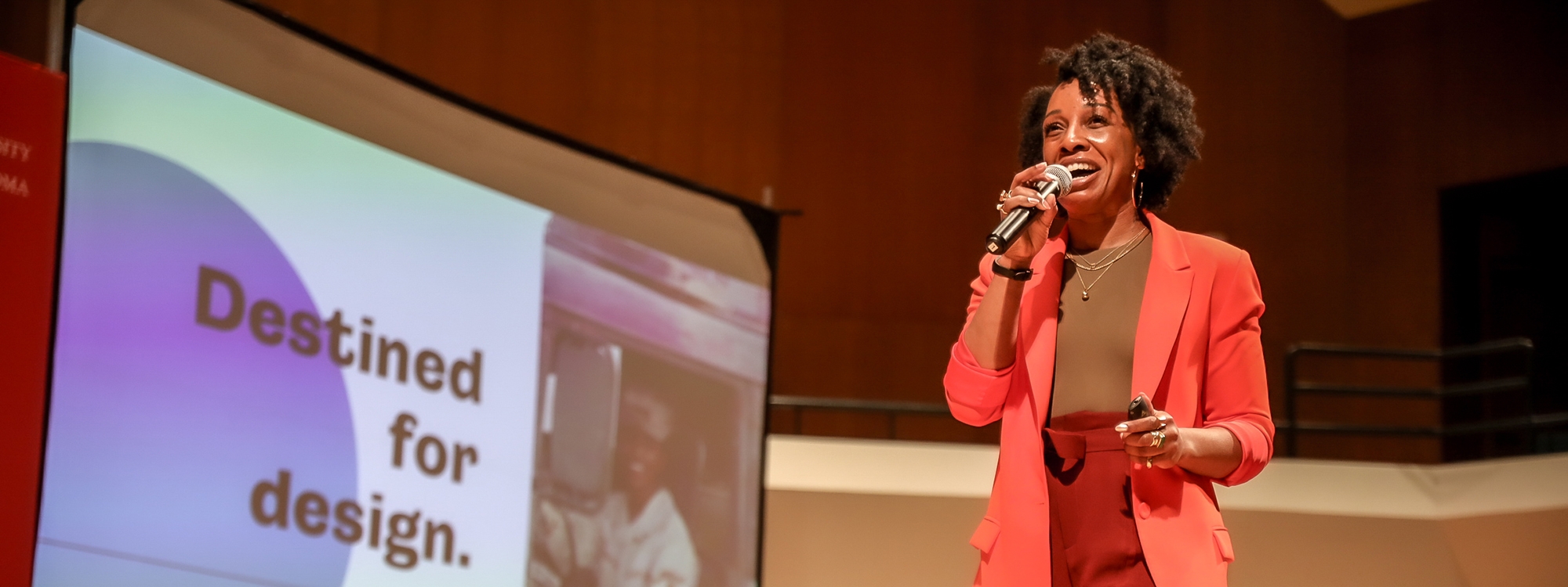 A person giving a lecture during the 2022 Placemaking Conference.