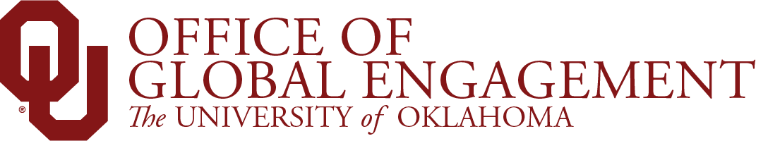 Interlocking OU, Office of Global Engagement, The University of Oklahoma website wordmark.