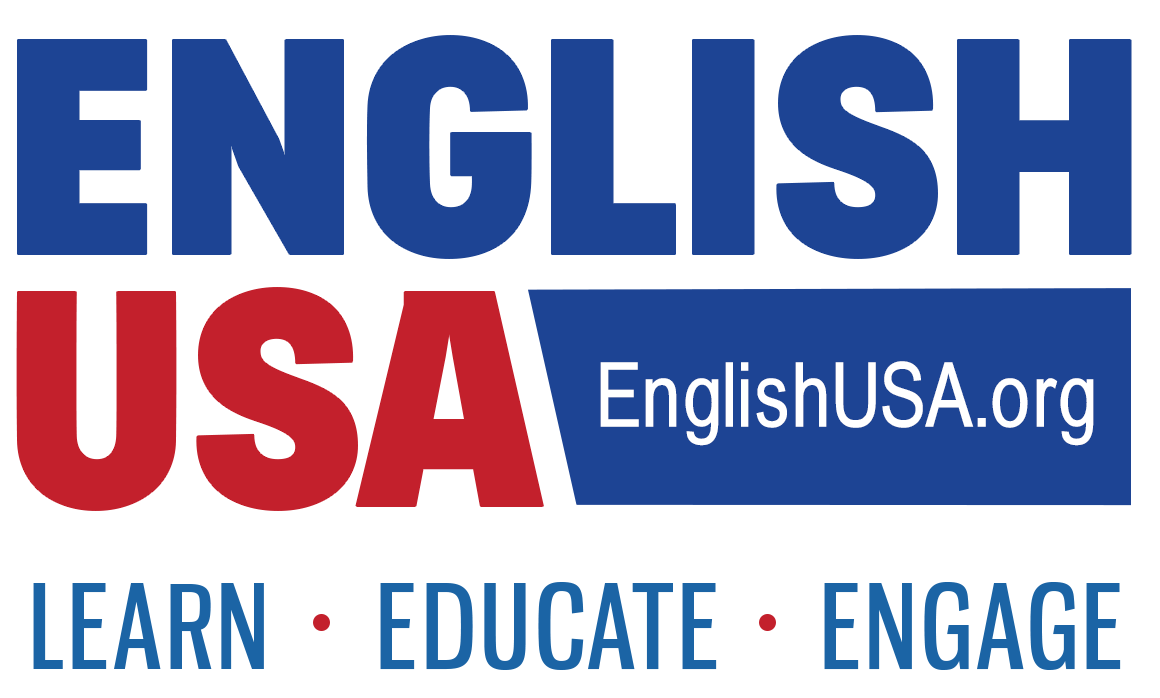  logo for English USA, featuring the text ENGLISH USA, learn, educate, engage and the website address "EnglishUSA.org.",