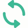 Two green arrows circling each other