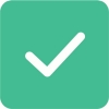 Green box with a checkmark