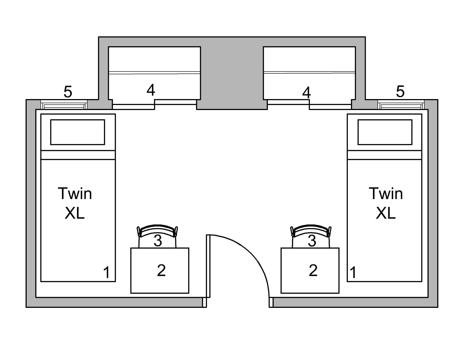 Standard room (2 person) floor plan