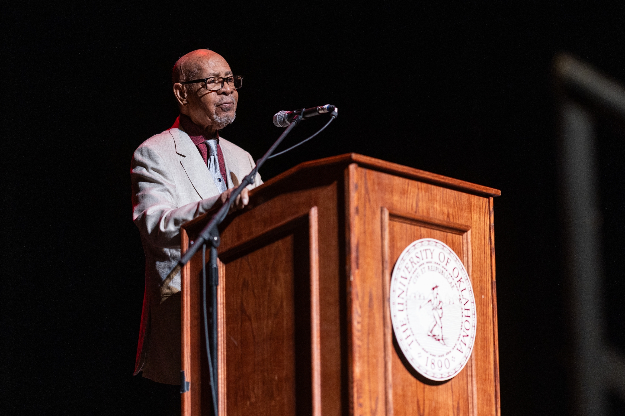 Dr. George Henderson speaking at his Legacy Lecture. 