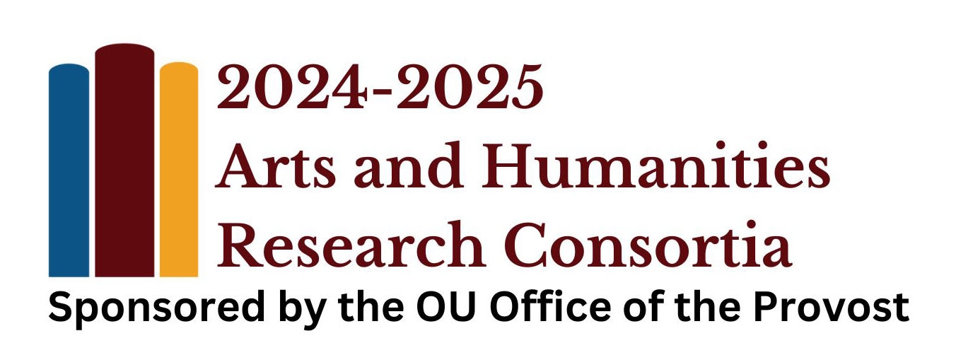 Logo of three stacked books. Image text "2024-25 Arts and Humanities Research Consortia, Sponsored by the OU Office of the Provost"