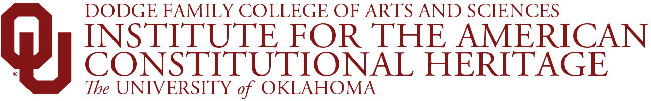 Interlocking OU, Dodge Family College of Arts and Sciences, Institute for the American Constitutional Heritage, The University of Oklahoma website wordmark.