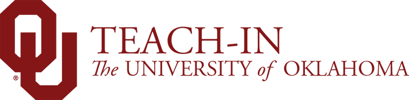 Interlocking O U, Teach-In, The University of Oklahoma website wordmark.