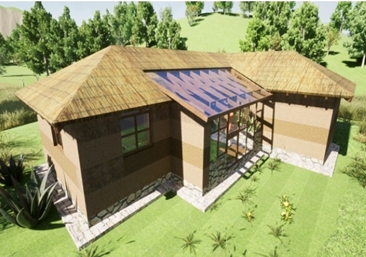 Rendering of the final Inti Wasi model house design.