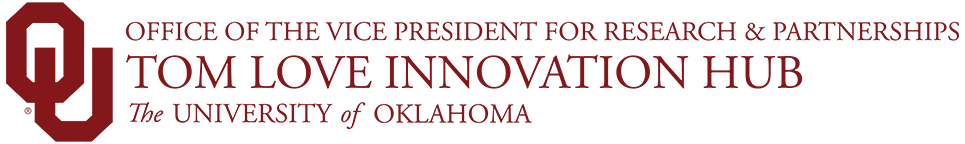 Interlocking O U, Tom Love Innovation Hub, The University of Oklahoma website wordmark.