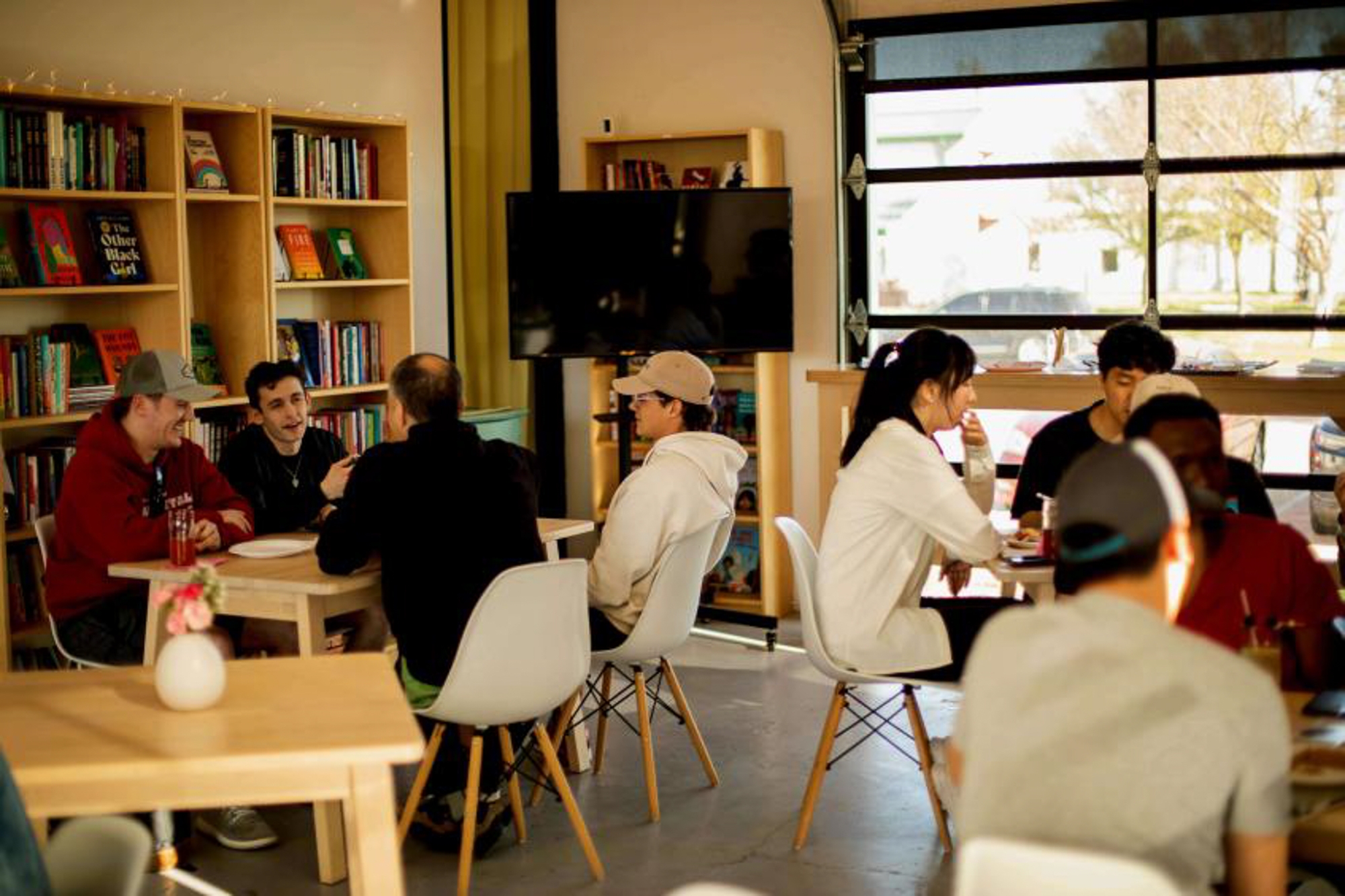 A group of students in a classroom participating in the Idea Accelerator
