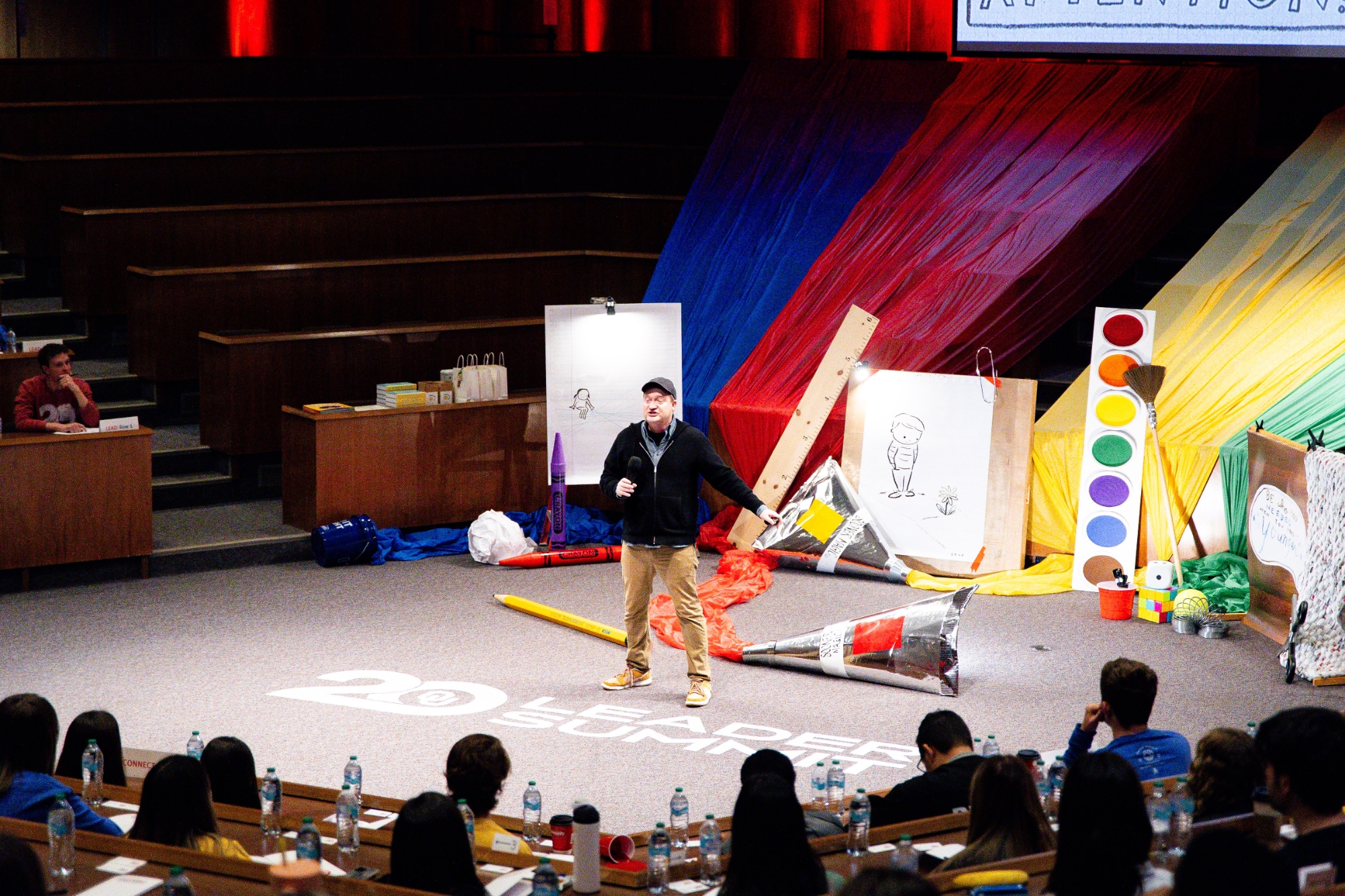 A photo of one of the 2025 Leader Summit speakers presenting.