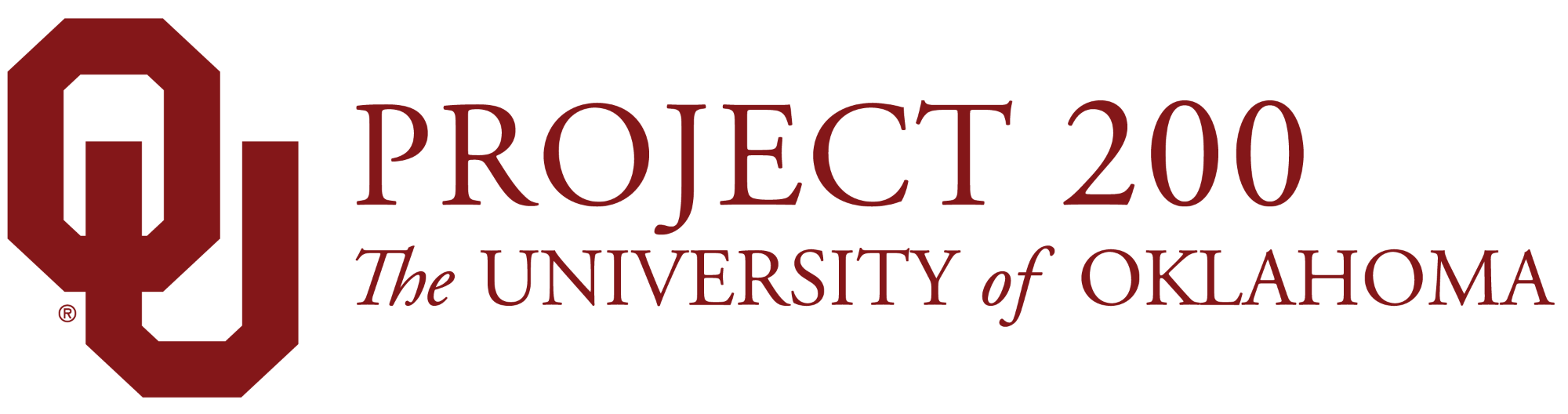 Interlocking O U, Project 200, The University of Oklahoma website wordmark.