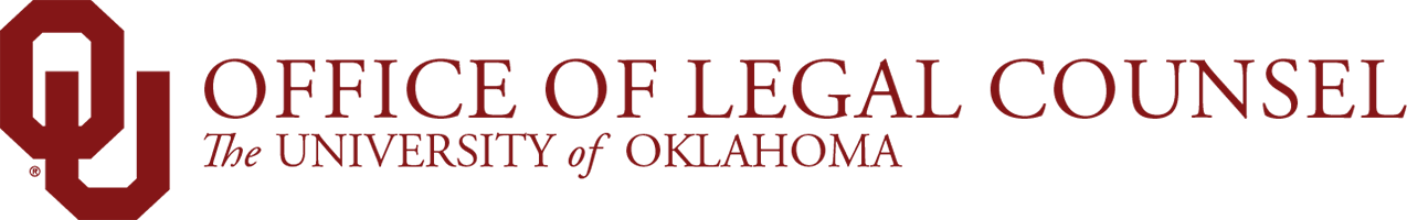 Interlocking OU, Office of Legal Counsel, The University of Oklahoma website wordmark.