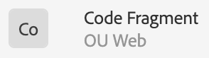 Co, Code Fragment, OU Web