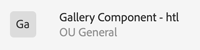 Ga, Gallery Component - htl, OU General