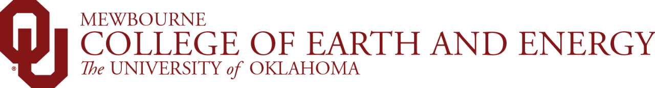 Interlocking OU, Mewbourne College of Earth and Energy, The University of Oklahoma website wordmark.