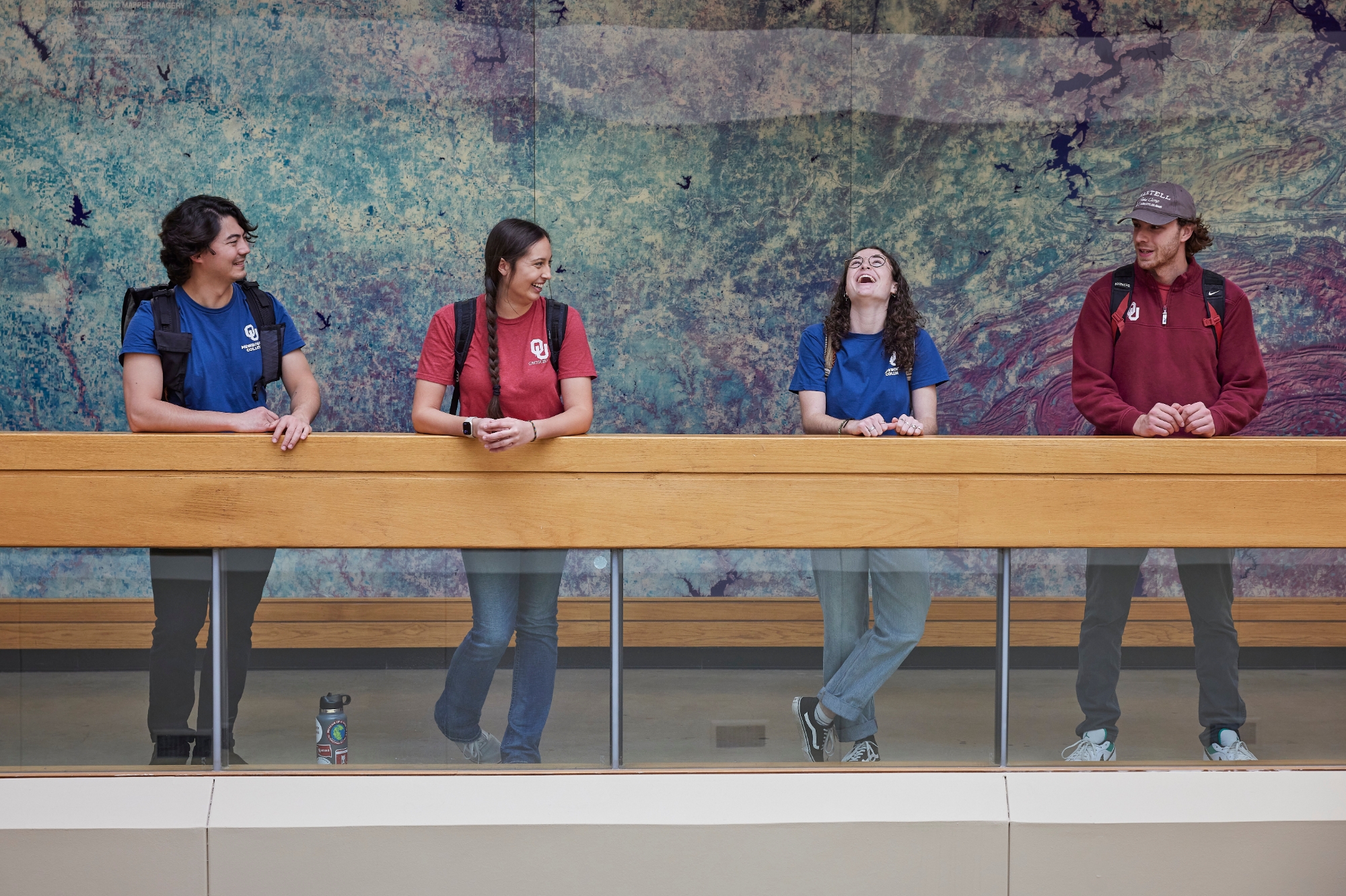 A group of students on top of a mountain.