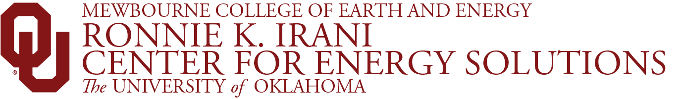 Interlocking O U, Mewbourne College of Earth and Energy, Ronnie K. Irani Center for Energy Solutions, The University of Oklahoma website wordmark.