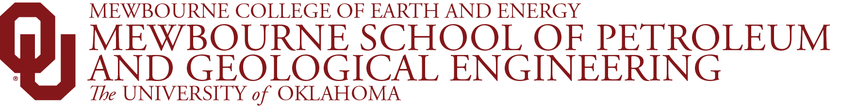 Interlocking OU, Mewbourne College of Earth and Energy, Mewbourne School of Petroleum and Geological Engineering, The University of Oklahoma website wordmark.