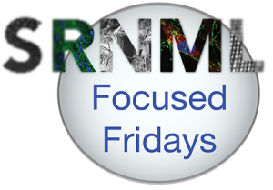 SRNML Focused Fridays logo with lens