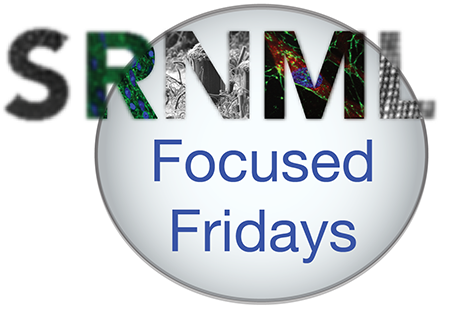 SRNML's Focused Fridays logo with SRNML coming into focus inside a lens.