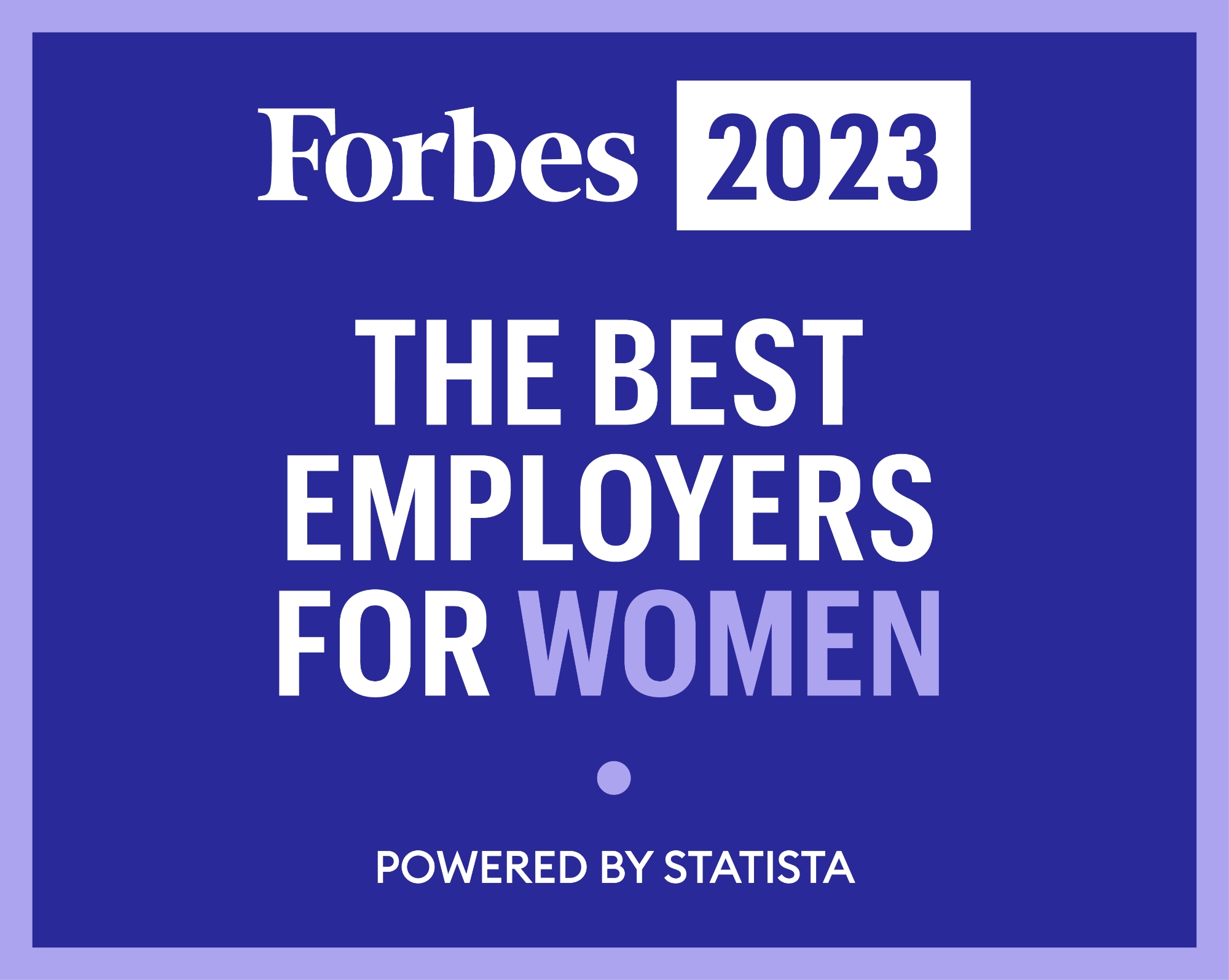 Forbes 2023, The Best Employers for Women, Powered by Statista.