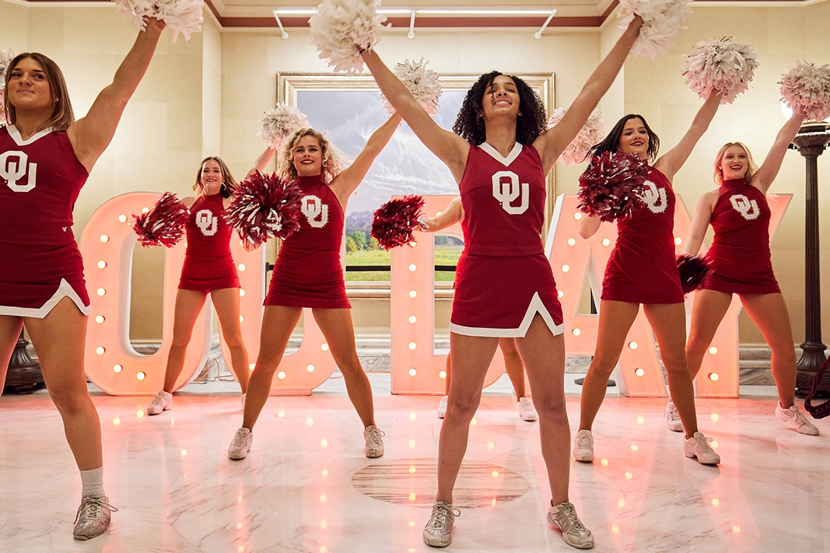 Members of OU Spirit greet guests for OU Day at the Capitol.