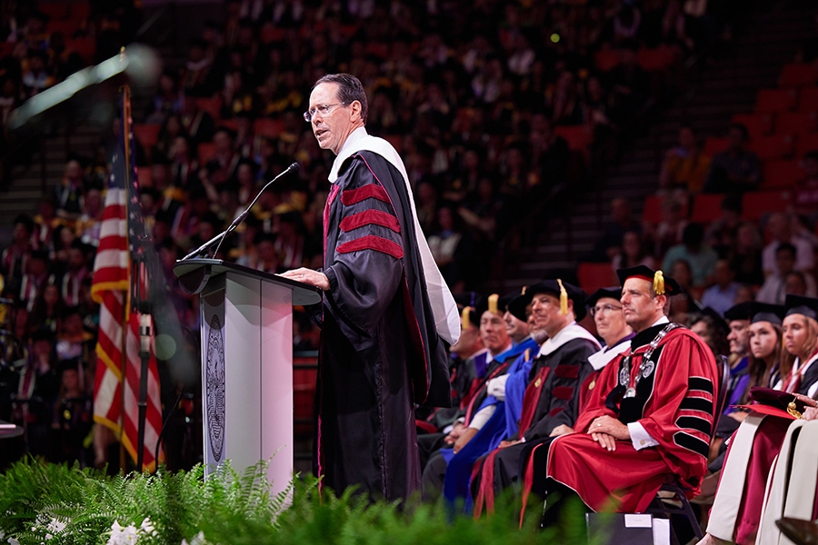 Randall Stephenson, OU alumnus and former chairman and chief executive officer of AT&T Inc., offers timely advice to graduates as they embark on the next chapter of their lives.