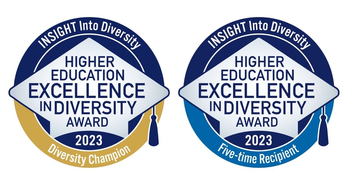 INSIGHT Into Diversity, Higher Education Excellence in Diversity Award, 2023, Diversity Champion. INSIGHT Into Diversity, Higher Education Excellence in Diversity Award, 2023, Five-time Recipient.