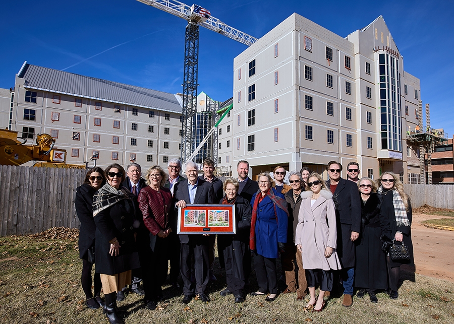 Members of the McCasland family, the McCasland Foundation, and the University of Oklahoma celebrated the gift and toured the building’s construction during an event on Dec. 12, 2024.