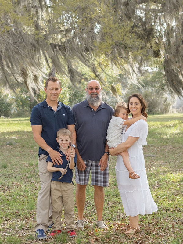 Connor Loehr and his family together outside