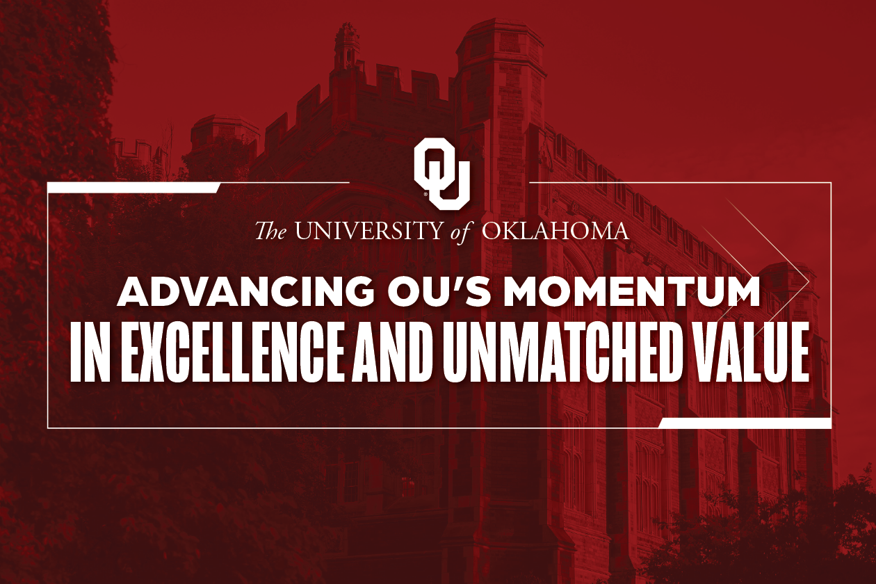 Graphic reading: "Advancing OU's Momentum in Excellence and Unmatched Value".