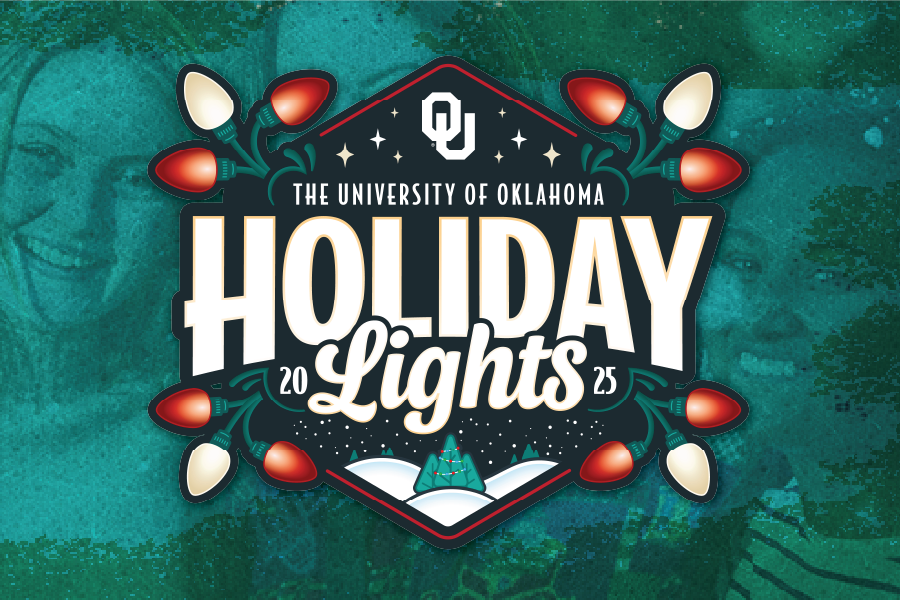 Graphic reading: "The University of Oklahoma Holiday Lights 2025"