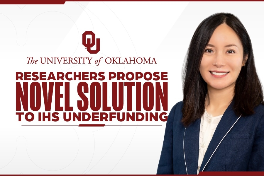 A graphic with the words "Researchers propose novel solution to IHS underfunding" with a headshot of lead author Yunjing (June) Zhao.