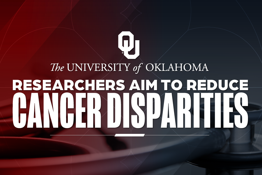 Graphics that reads "researchers aim to reduce cancer disparities."