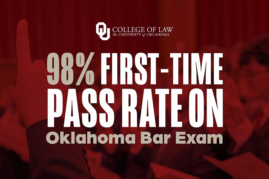 Image reading: 98% first-time pass rate on Oklahoma bar exam.