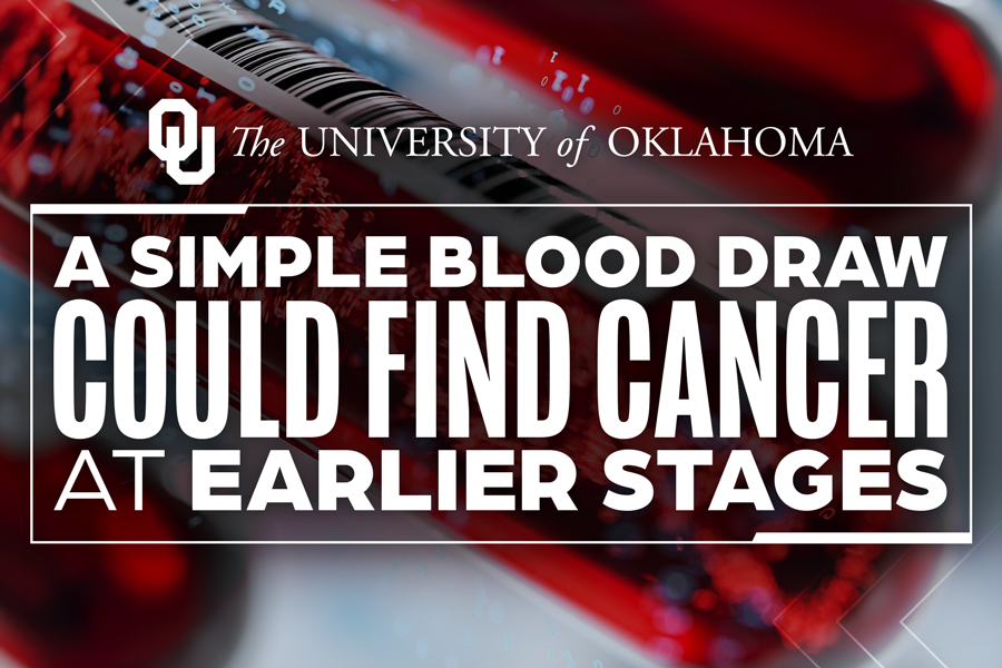 A graphic that reads "A simple blood draw could find cancer at earlier stages."