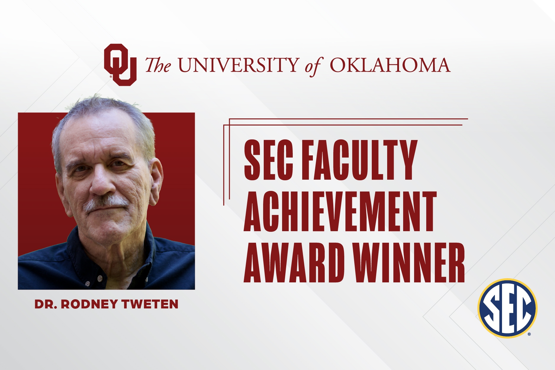 Graphic reading: SEC Faculty Achievement Award Winner
