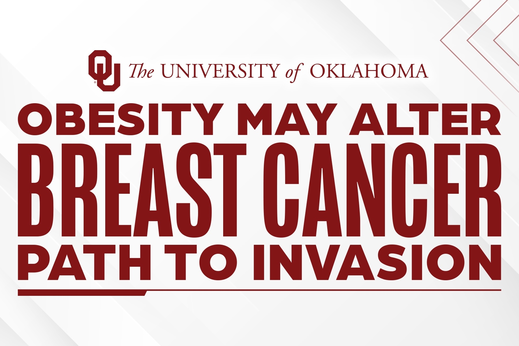 Graphic that reads "Obesity may alter breast cancer path to invasion." 