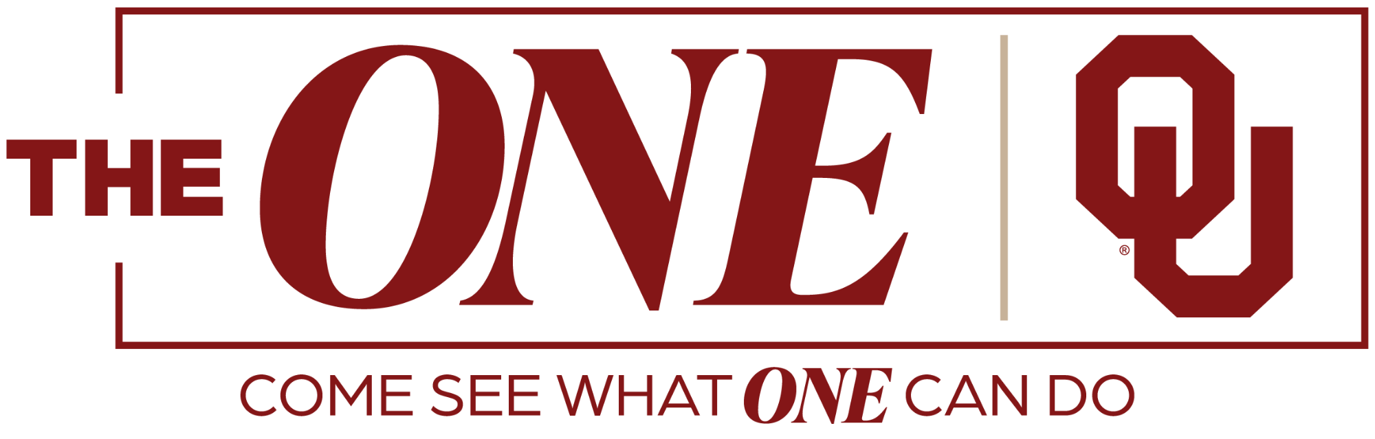 The One newsletter logo, followed by an interlocking O U and the words come see what one can do..