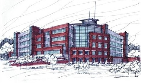 National Weather Center architectural sketch from Beck Associates Architects and LAN/Daly.