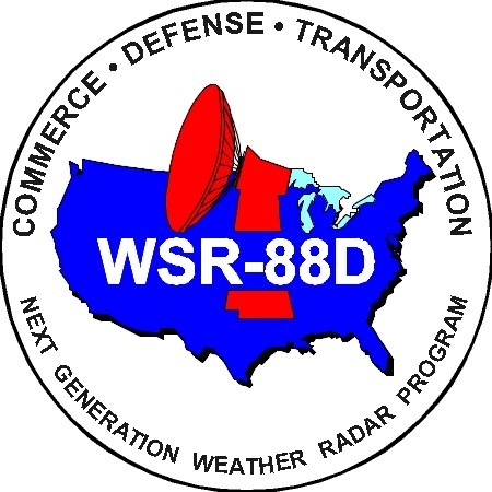 Commerce, Defense, Transportation. Next Generation Weather Radar Program. W S R - 88 D logo.